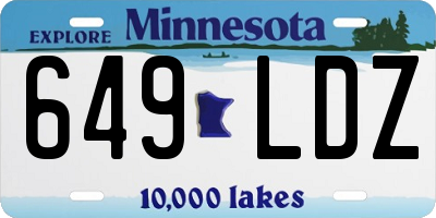 MN license plate 649LDZ