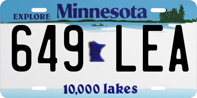 MN license plate 649LEA