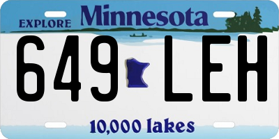 MN license plate 649LEH