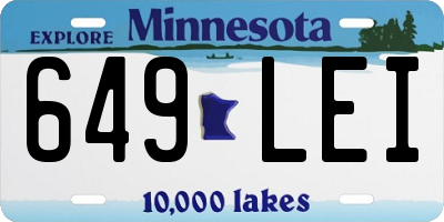 MN license plate 649LEI