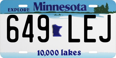 MN license plate 649LEJ