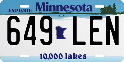 MN license plate 649LEN