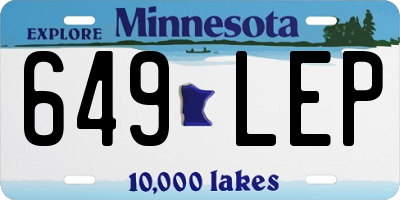 MN license plate 649LEP