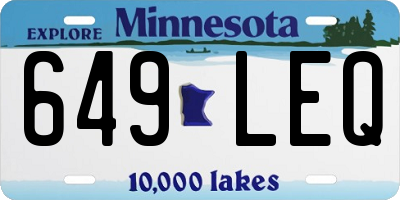 MN license plate 649LEQ