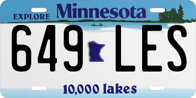 MN license plate 649LES