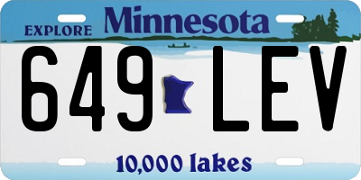 MN license plate 649LEV