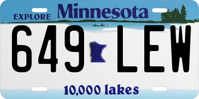 MN license plate 649LEW