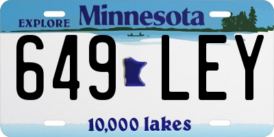 MN license plate 649LEY