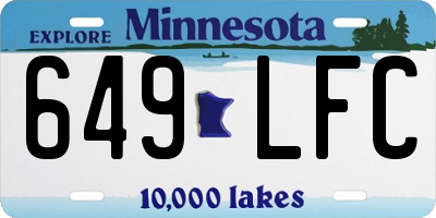 MN license plate 649LFC
