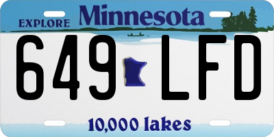 MN license plate 649LFD