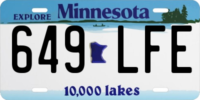 MN license plate 649LFE