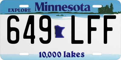 MN license plate 649LFF