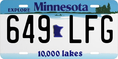 MN license plate 649LFG