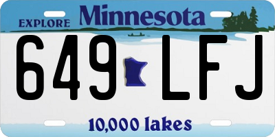 MN license plate 649LFJ