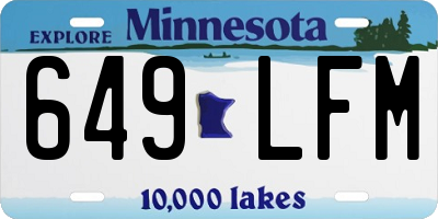 MN license plate 649LFM
