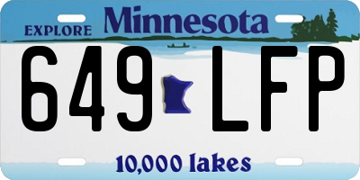 MN license plate 649LFP