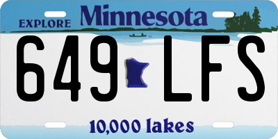 MN license plate 649LFS