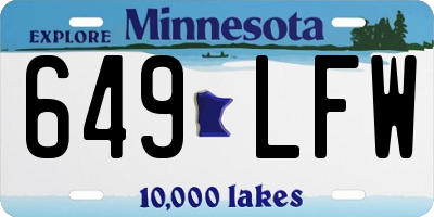 MN license plate 649LFW