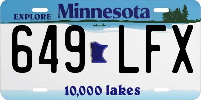 MN license plate 649LFX
