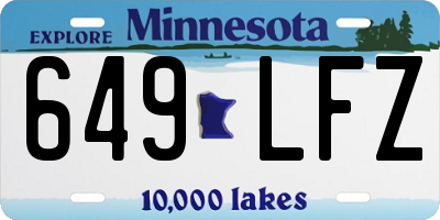 MN license plate 649LFZ