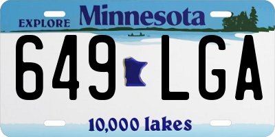 MN license plate 649LGA