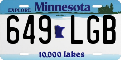 MN license plate 649LGB