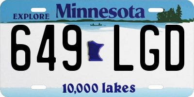 MN license plate 649LGD
