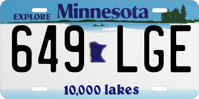 MN license plate 649LGE