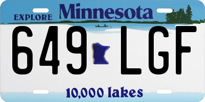 MN license plate 649LGF