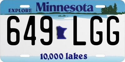 MN license plate 649LGG