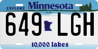 MN license plate 649LGH