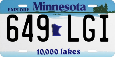 MN license plate 649LGI