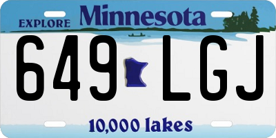 MN license plate 649LGJ