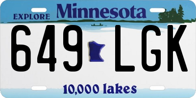 MN license plate 649LGK