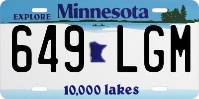 MN license plate 649LGM