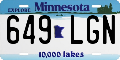 MN license plate 649LGN