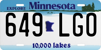 MN license plate 649LGO