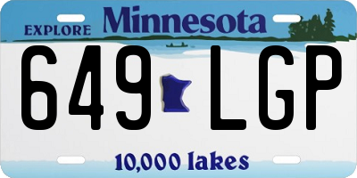 MN license plate 649LGP
