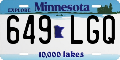 MN license plate 649LGQ