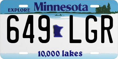 MN license plate 649LGR