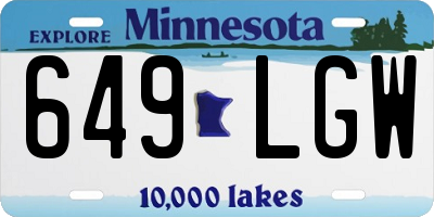 MN license plate 649LGW