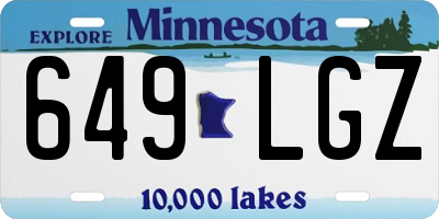 MN license plate 649LGZ