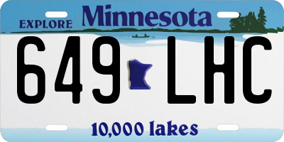 MN license plate 649LHC