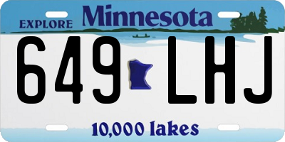 MN license plate 649LHJ