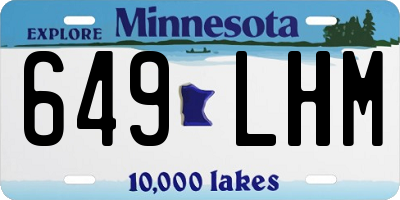 MN license plate 649LHM