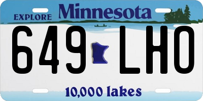 MN license plate 649LHO