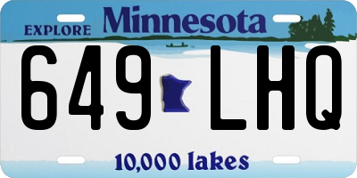 MN license plate 649LHQ