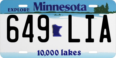 MN license plate 649LIA