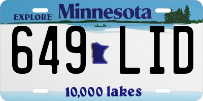 MN license plate 649LID