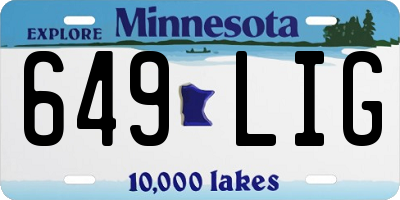MN license plate 649LIG